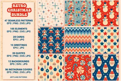 Retro Christmas Graphics Bundle