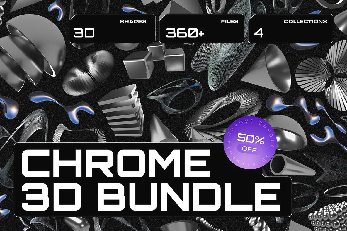 Chrome 3D Bundle 362 elements