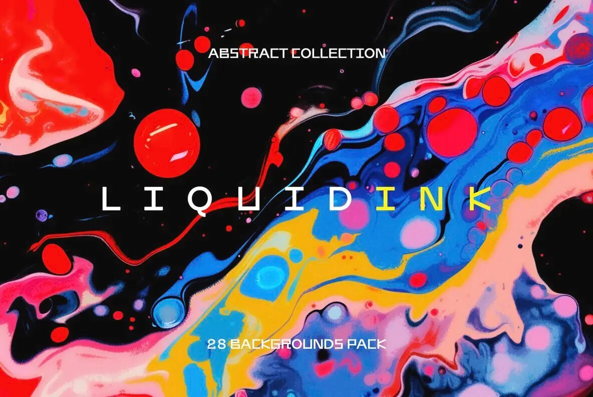 Abstract Liquid Ink Backgrounds Collection