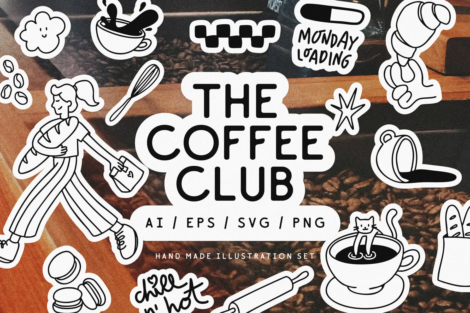 The Coffee Club Illustration Pack