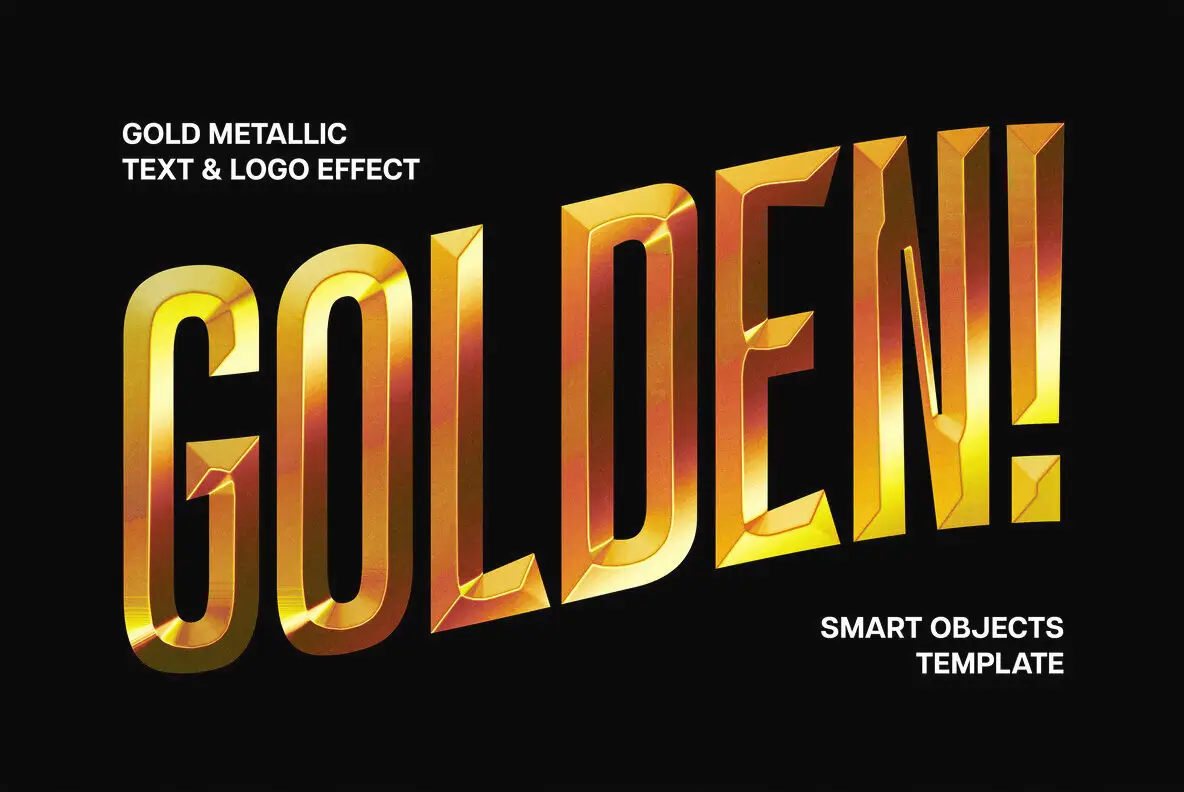 Gold Metallic Text and Logo Effect