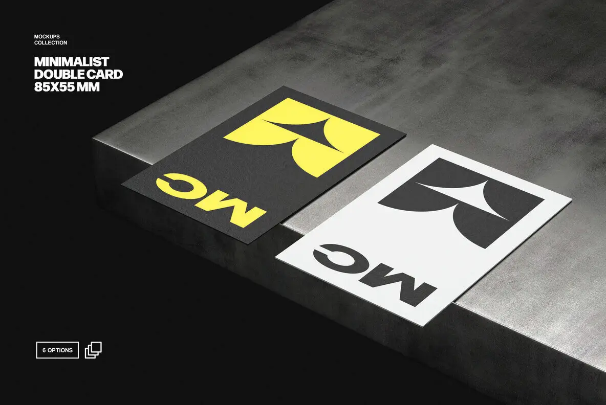 Minimalist 85x55 Double Card Mockup