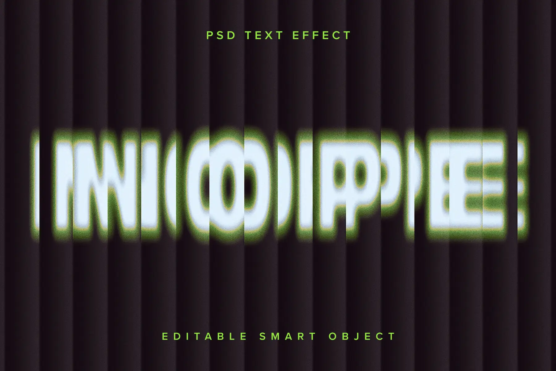 Reeded Glass Text Effect Mockup