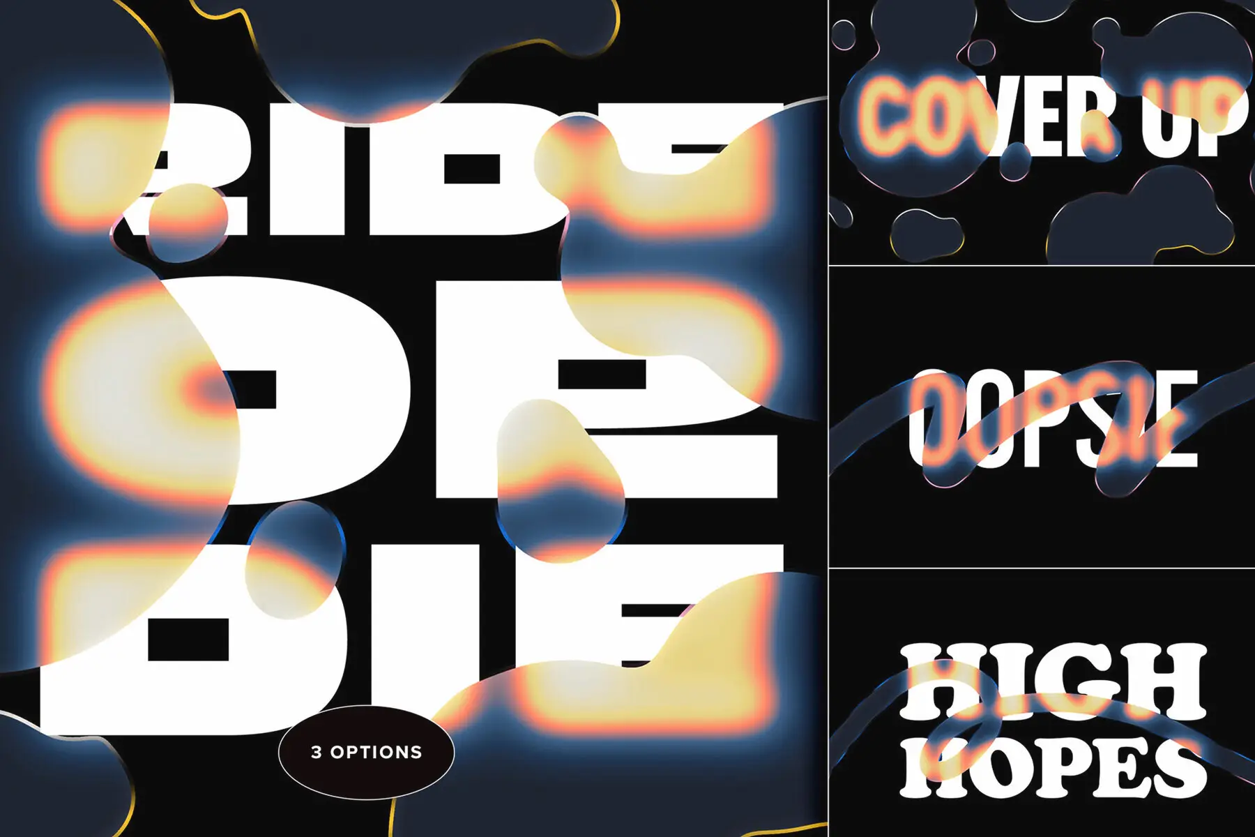 Distorted Shapes Text Effect Mockup