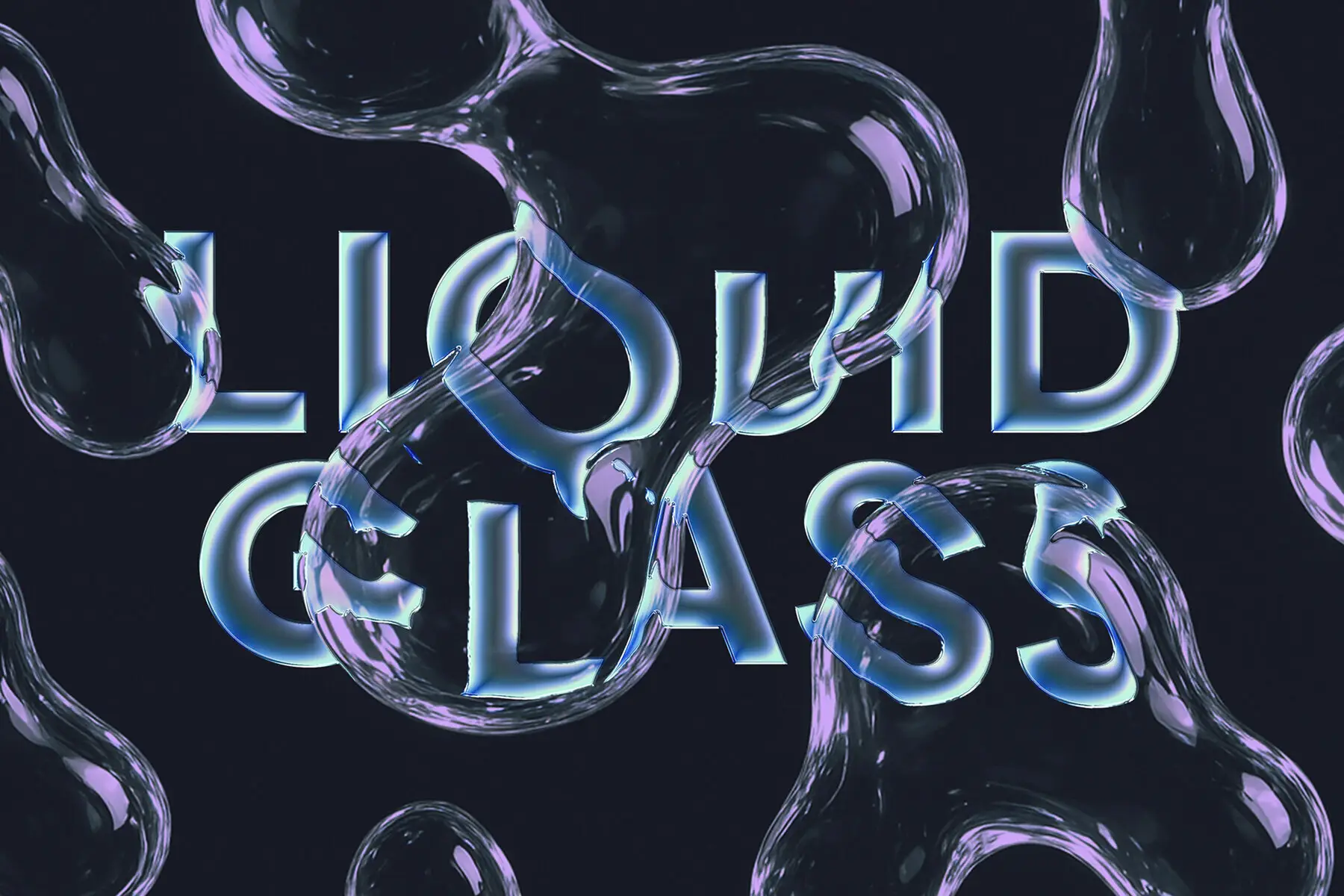Distorted Liquid Glass Text Effect Mockup