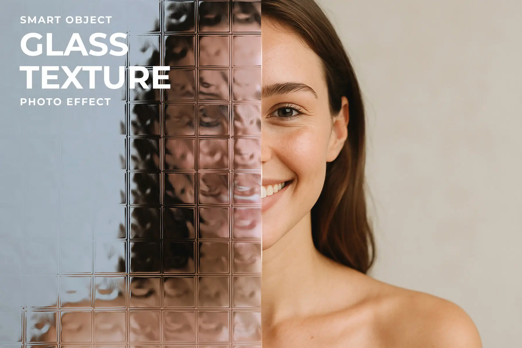 Glass Blocks Texture Image Effect Mockup