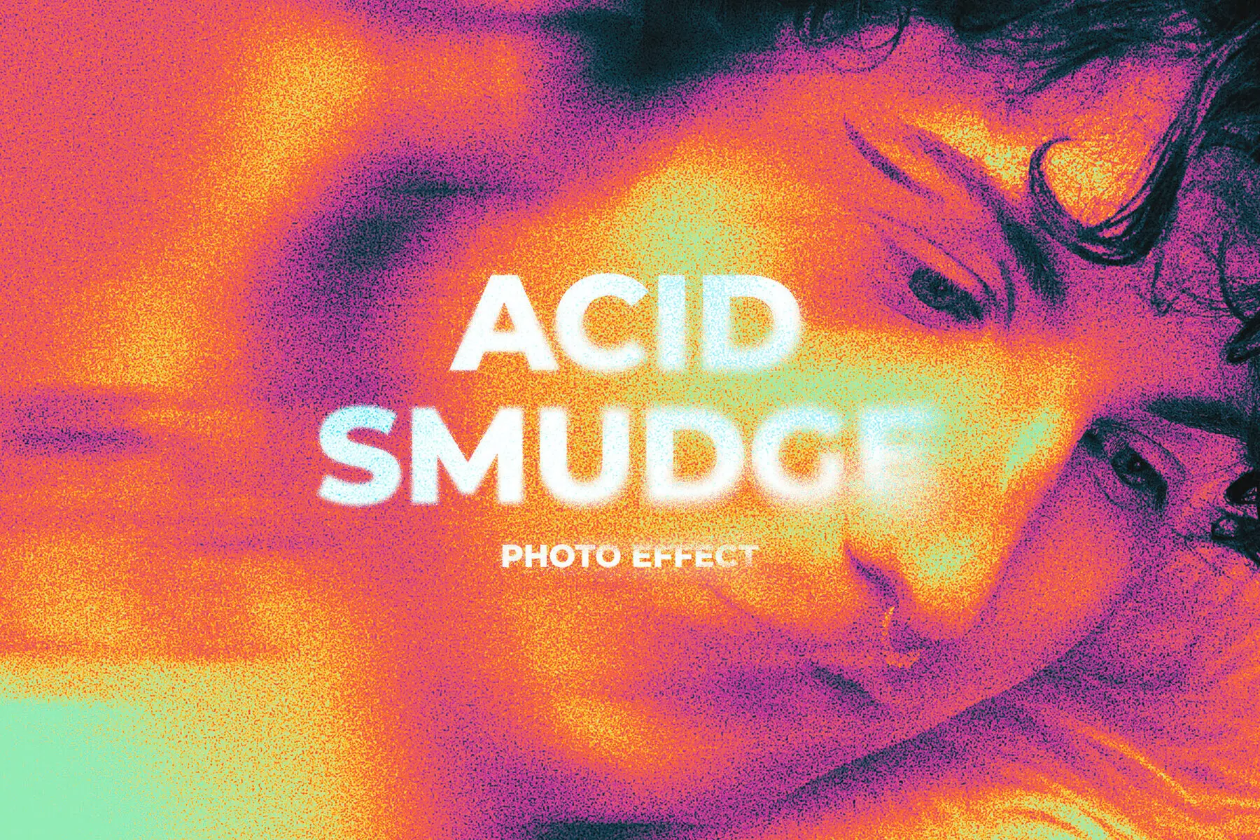 Colourful Acid Smudge Image Effect Mockup