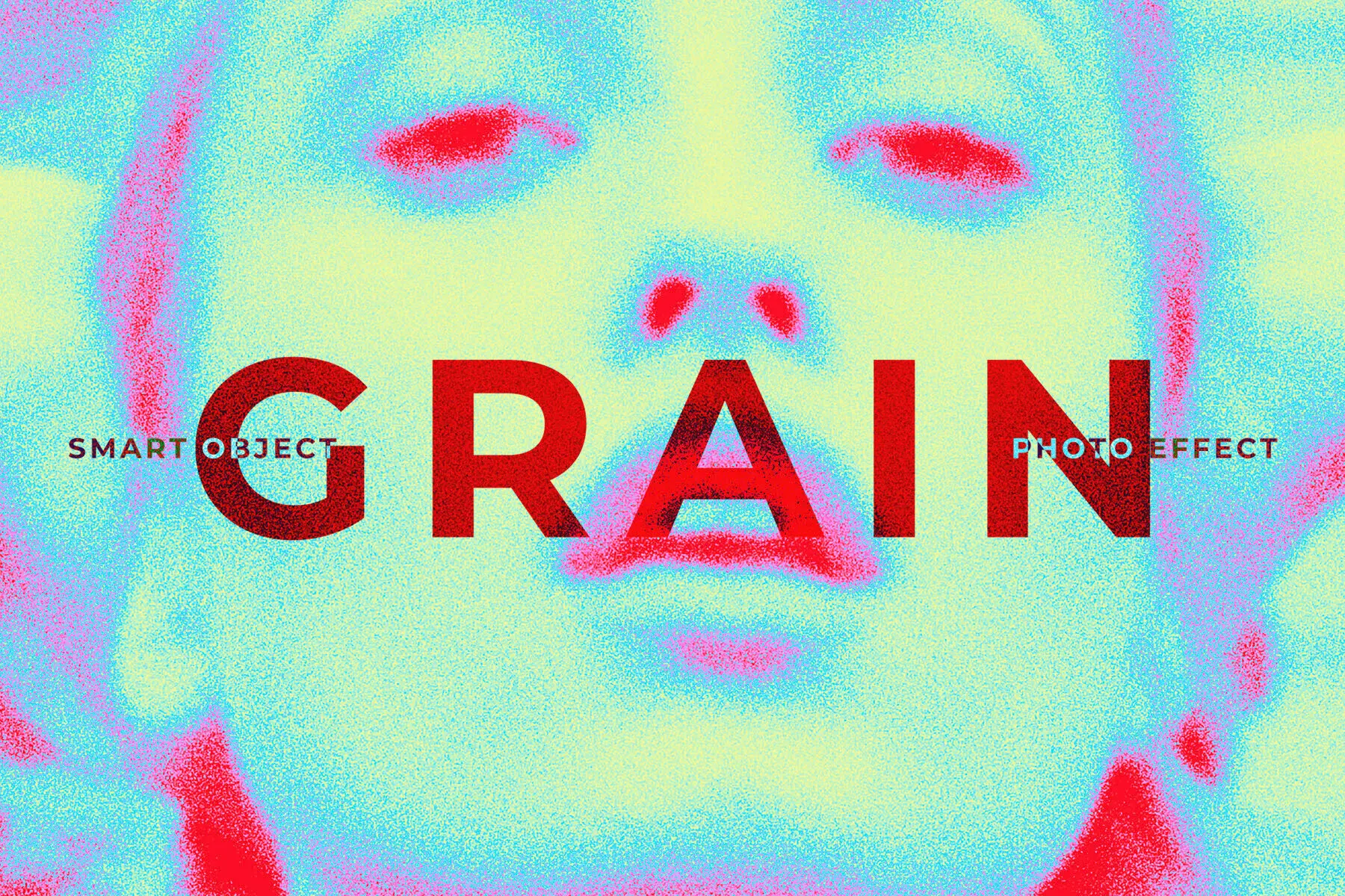 Colourful Grain Image Effect Mockup