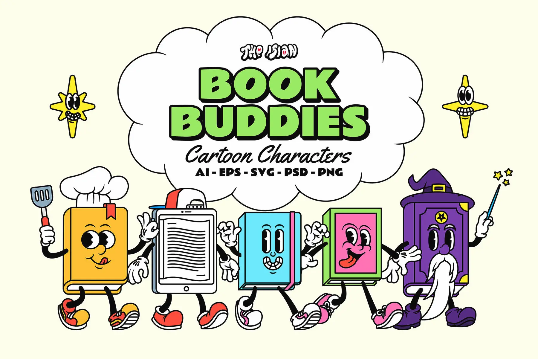 Book Buddies Cartoon Characters