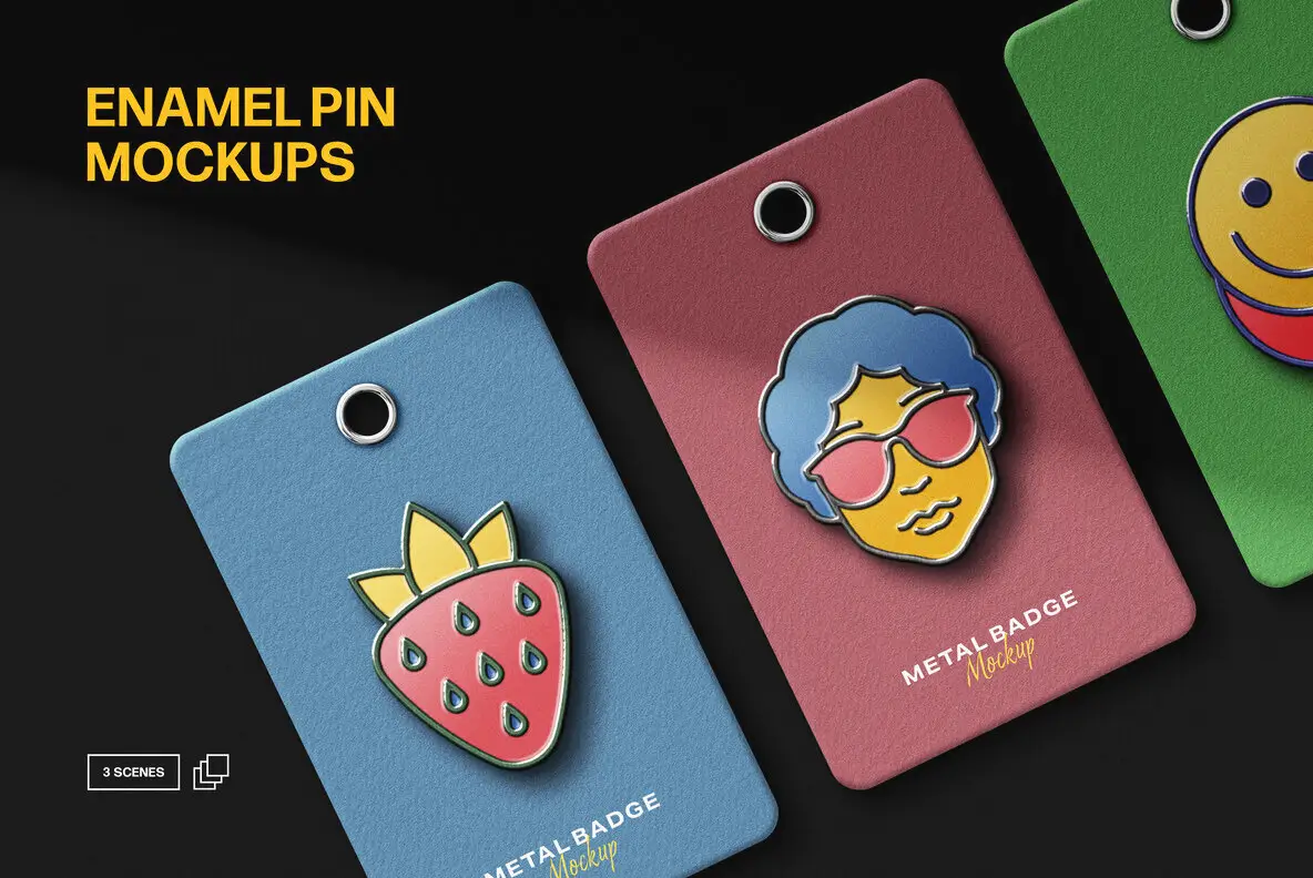 Enamel Pin Logo Mockups