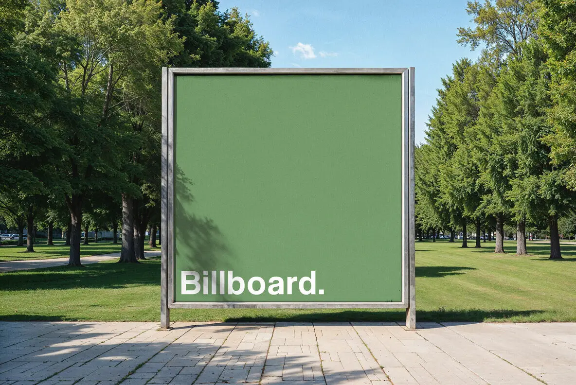 Outdoor Square Billboard Mockup