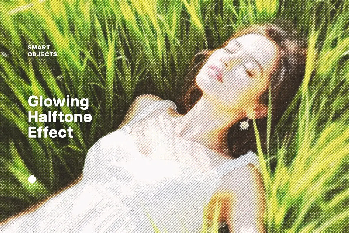 Glowing Halftone Photo Effect