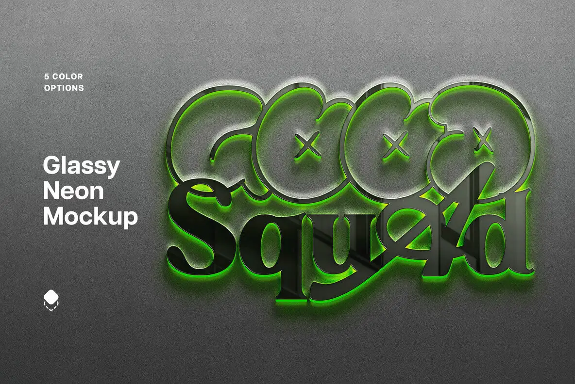 Glass Neon Sign Mockup Scenes