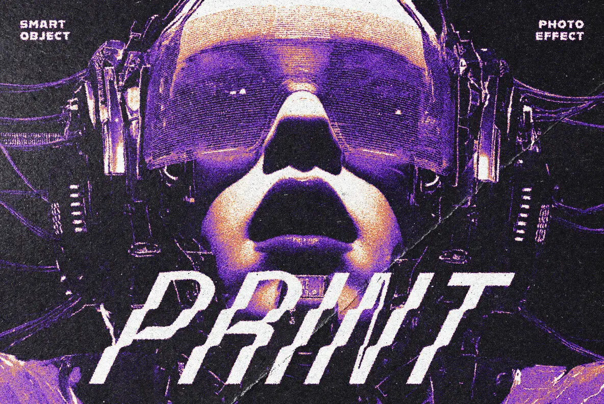 Y2K Retro Risoprint Photo Effect