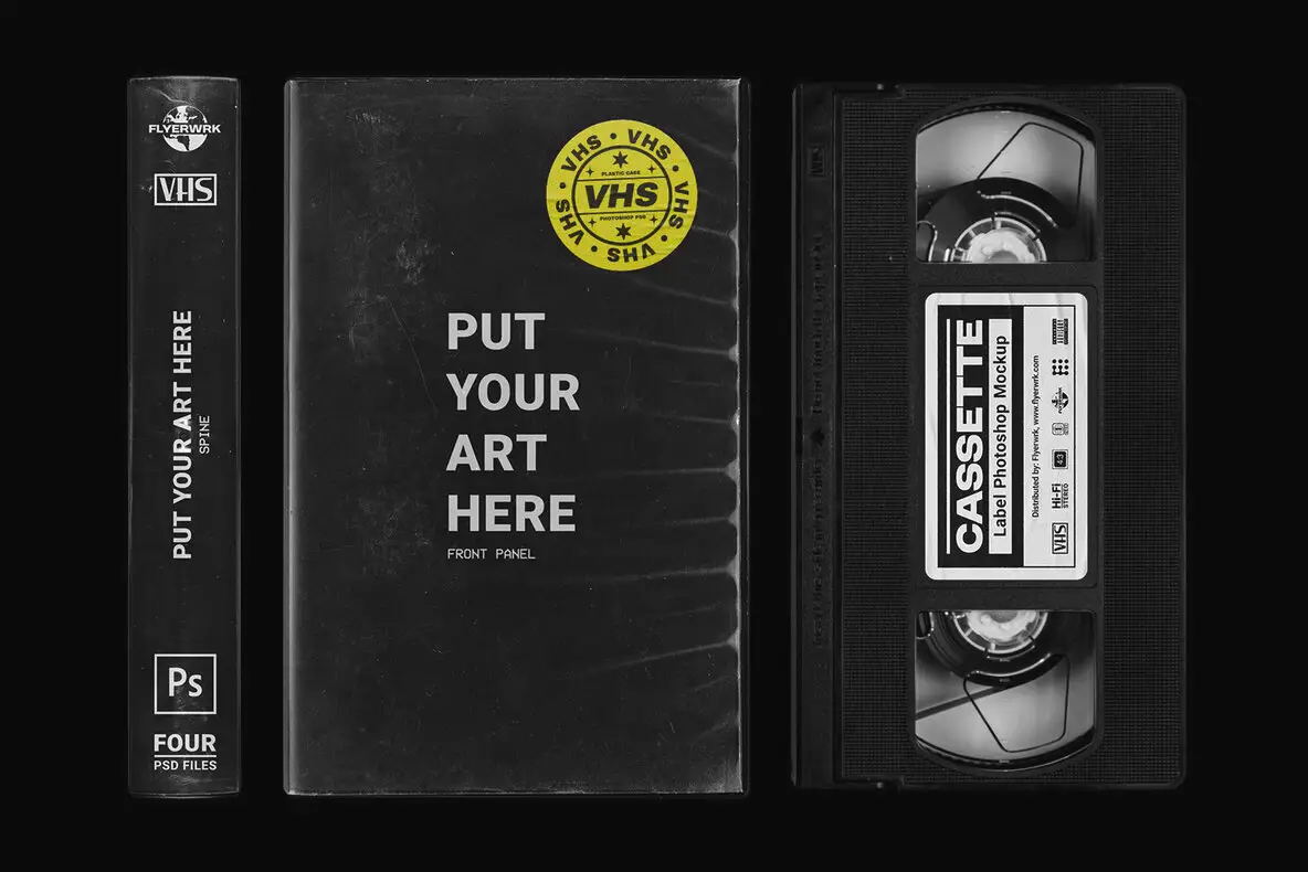 VHS Cassette Tape Case Mockup