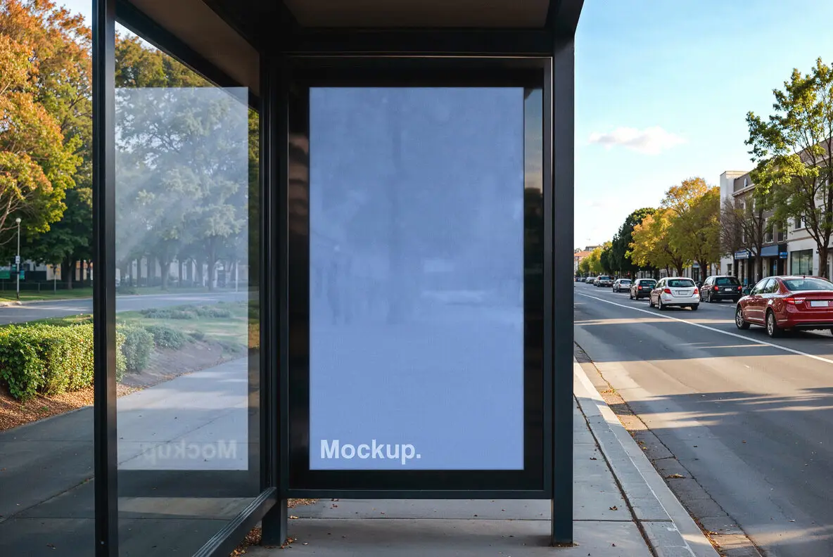 Bus Stop Advertising Mockup