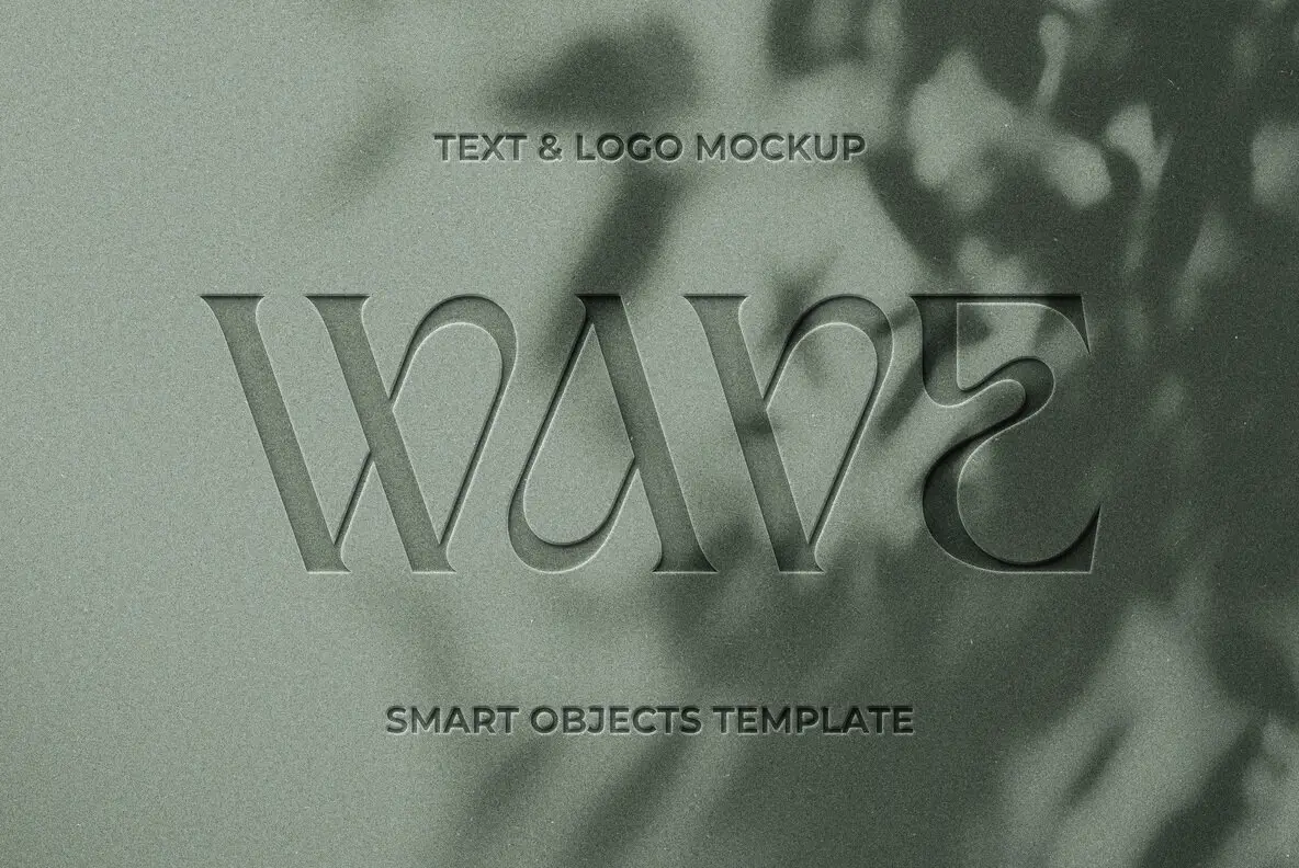 Cutout Text and Logo Mockup