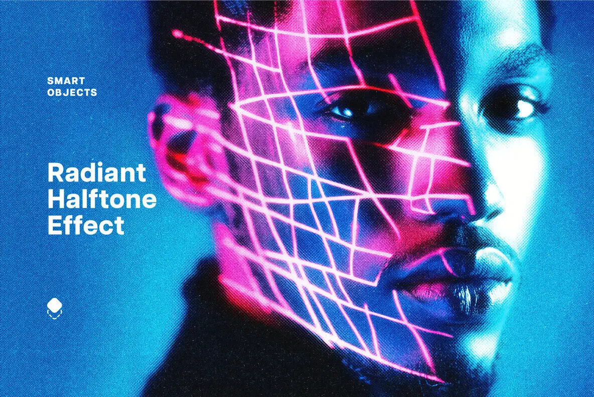 Radiant Halftone Photo Effect