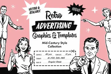 Retro Ad Graphics and Templates