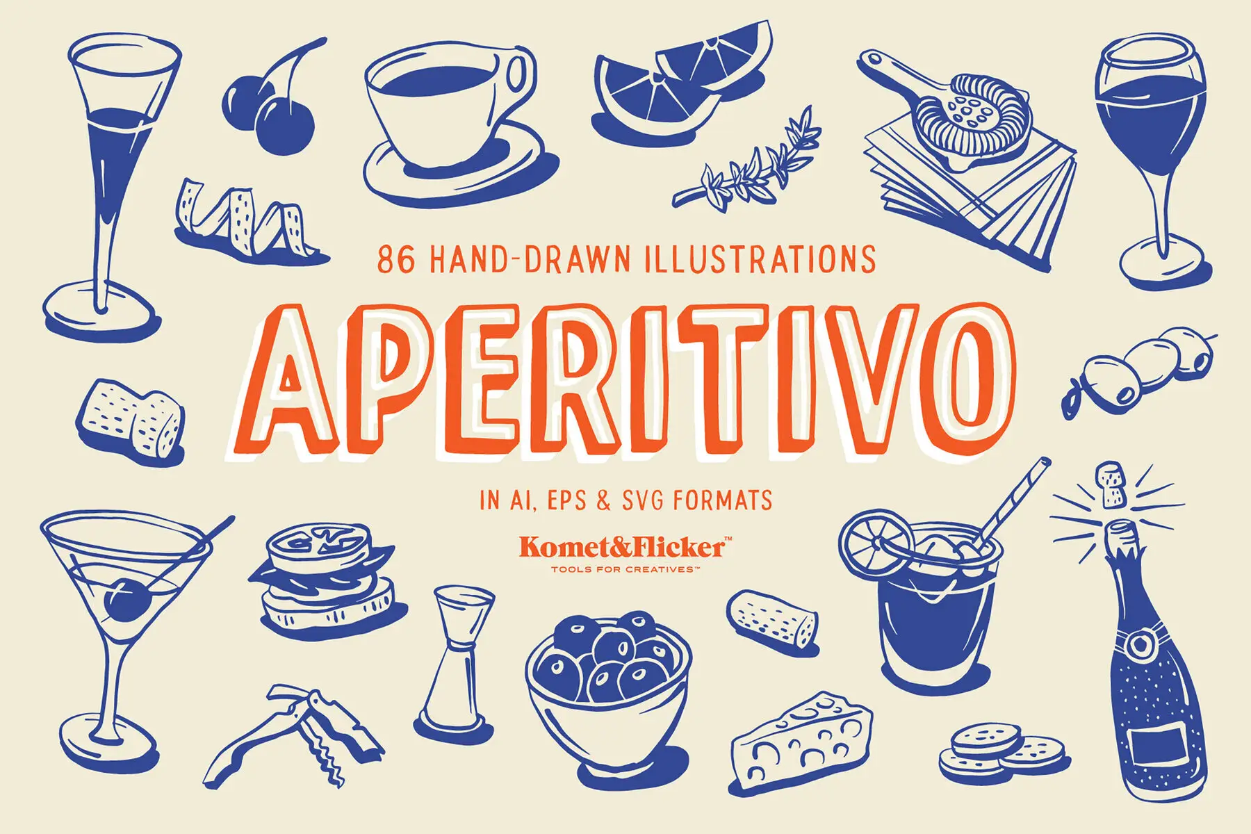 Aperitivo Hand-drawn Illustrations
