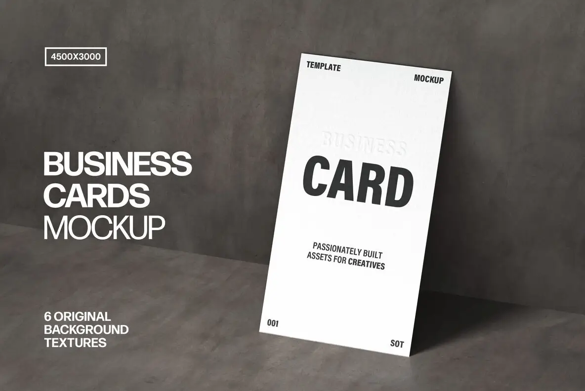Concrete Angle Business Card 90x50mm Mockup