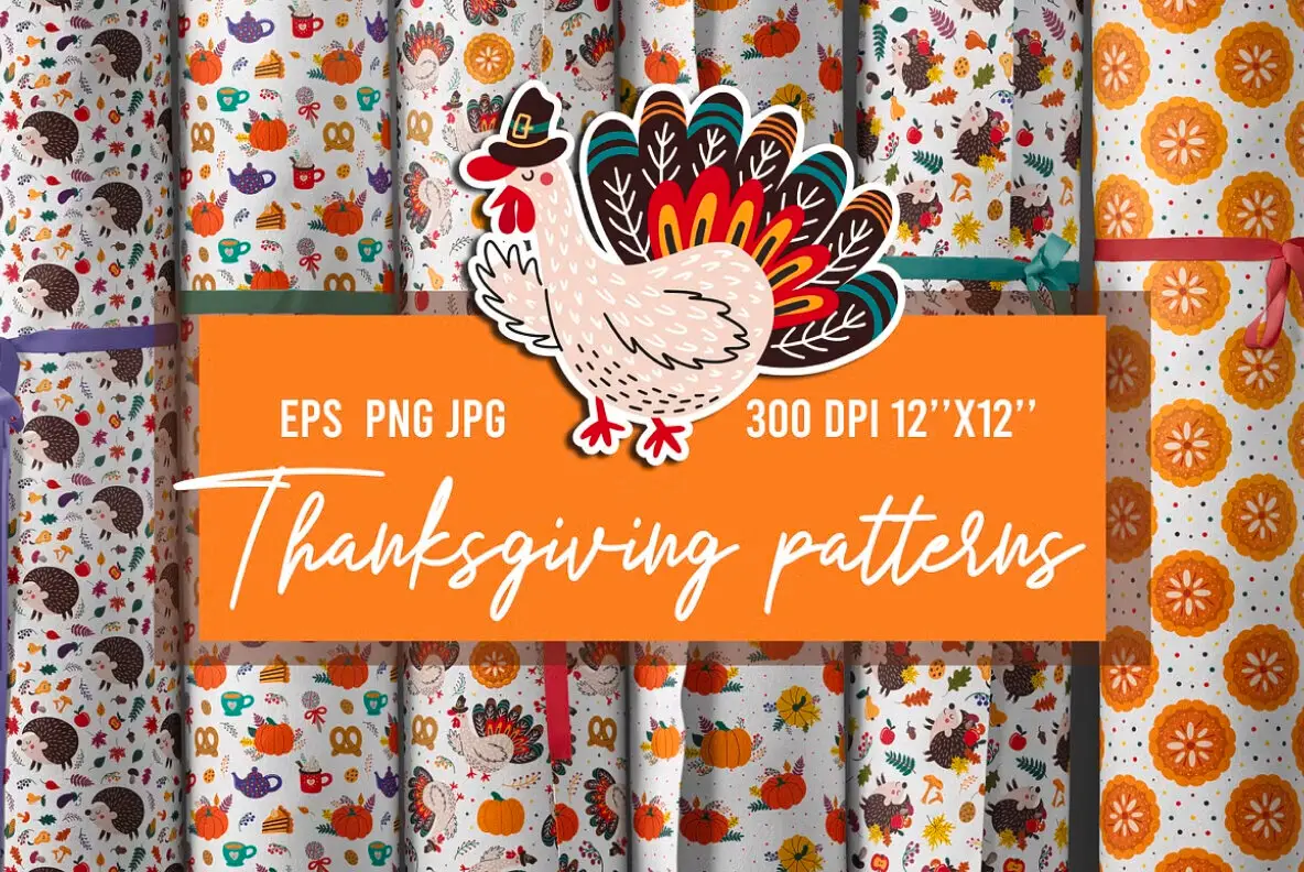 Thanksgiving seamless patterns