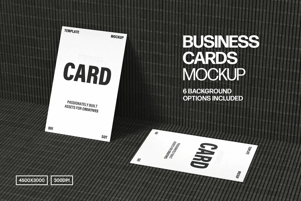 Double 85x55mm Business Card Mockup