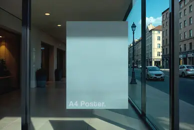 A4 Window Poster Mockup
