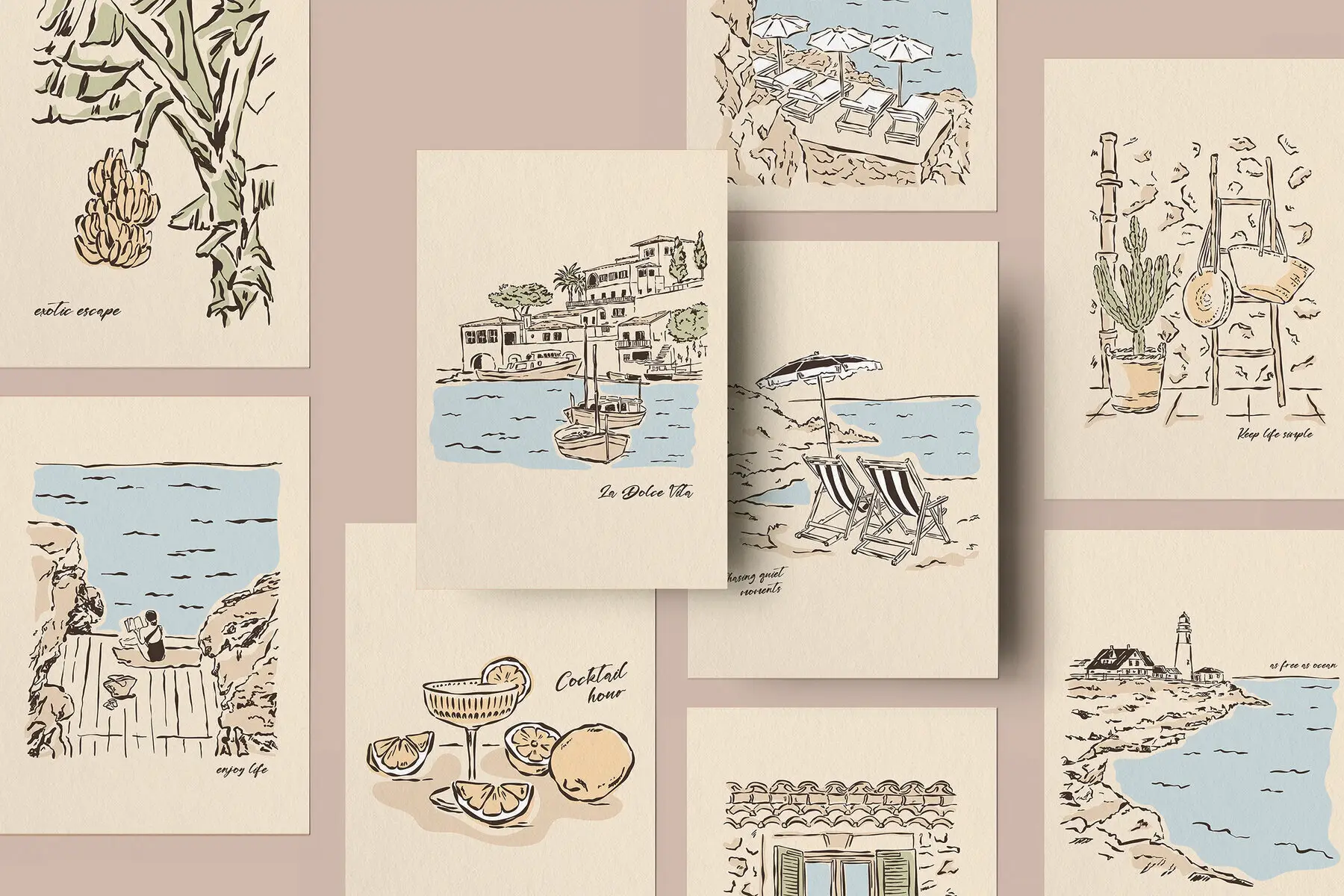 Mediterranean Vacation Print Posters