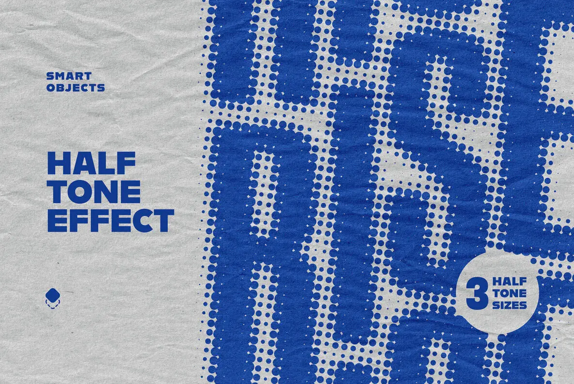 Halftone Paper Text and Logo Effect