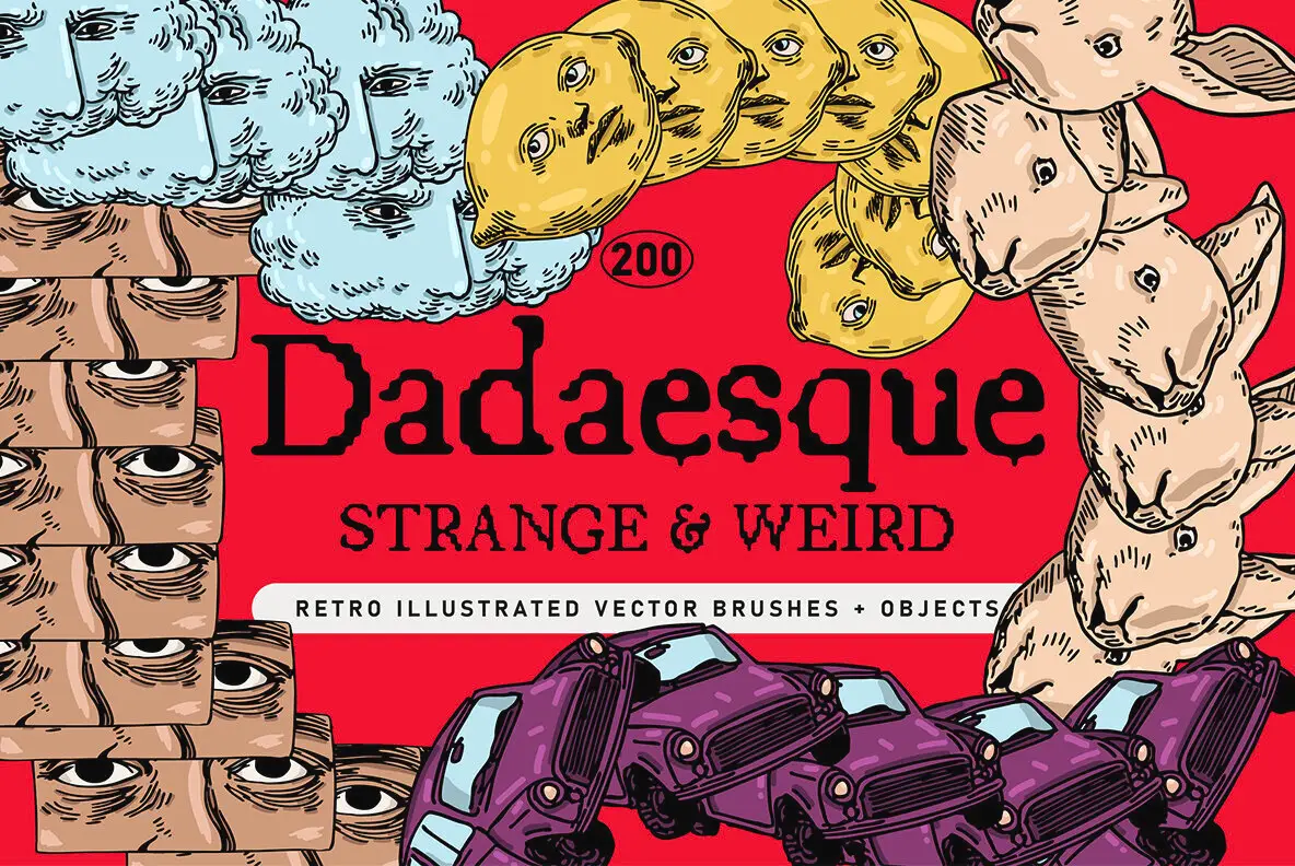 Dadaesque Vector Icons and Brushes