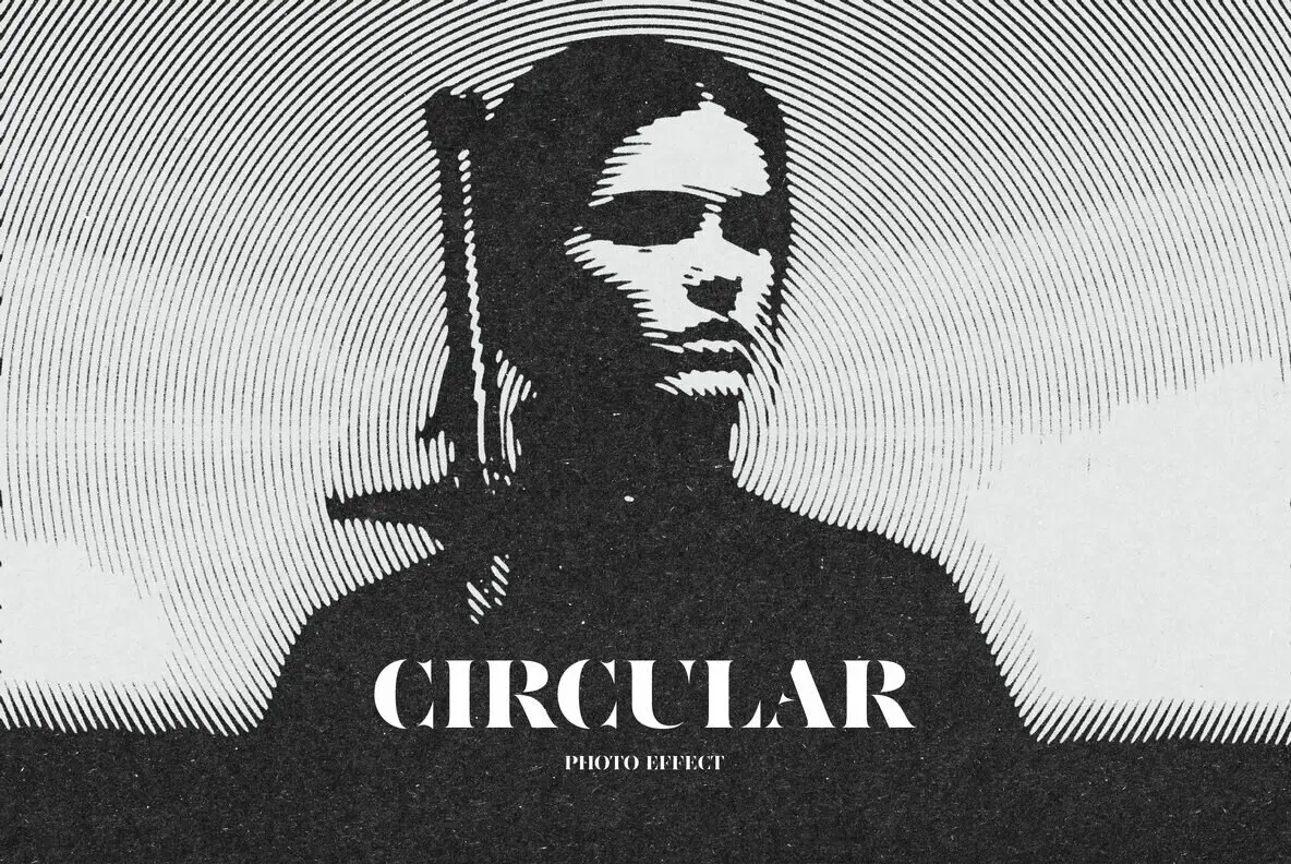 Circular Grunge Hafltone Effect