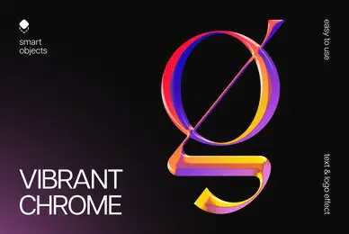 Vibrant Chrome Text and Logo Effect
