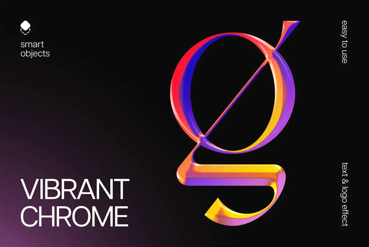 Vibrant Chrome Text and Logo Effect