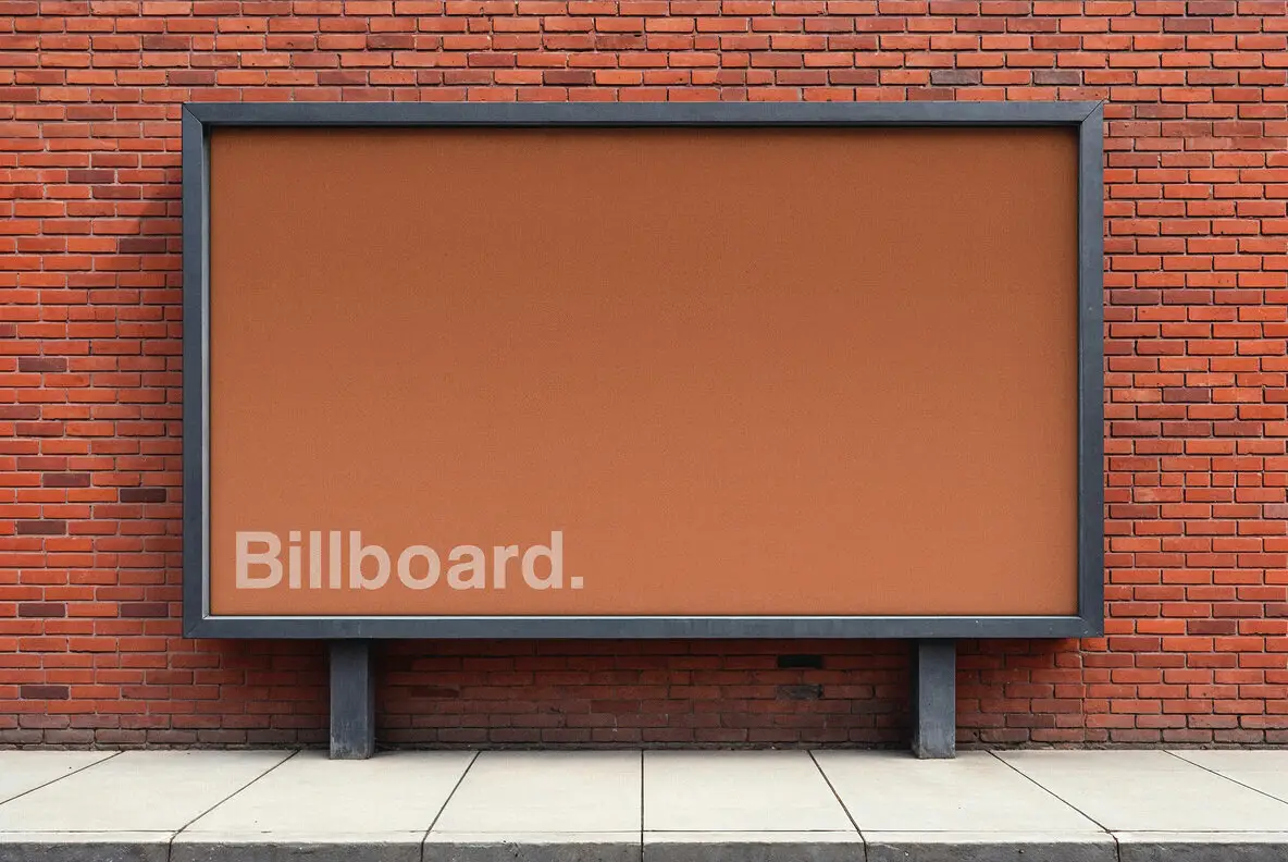 Brick Wall Billboard Mockup