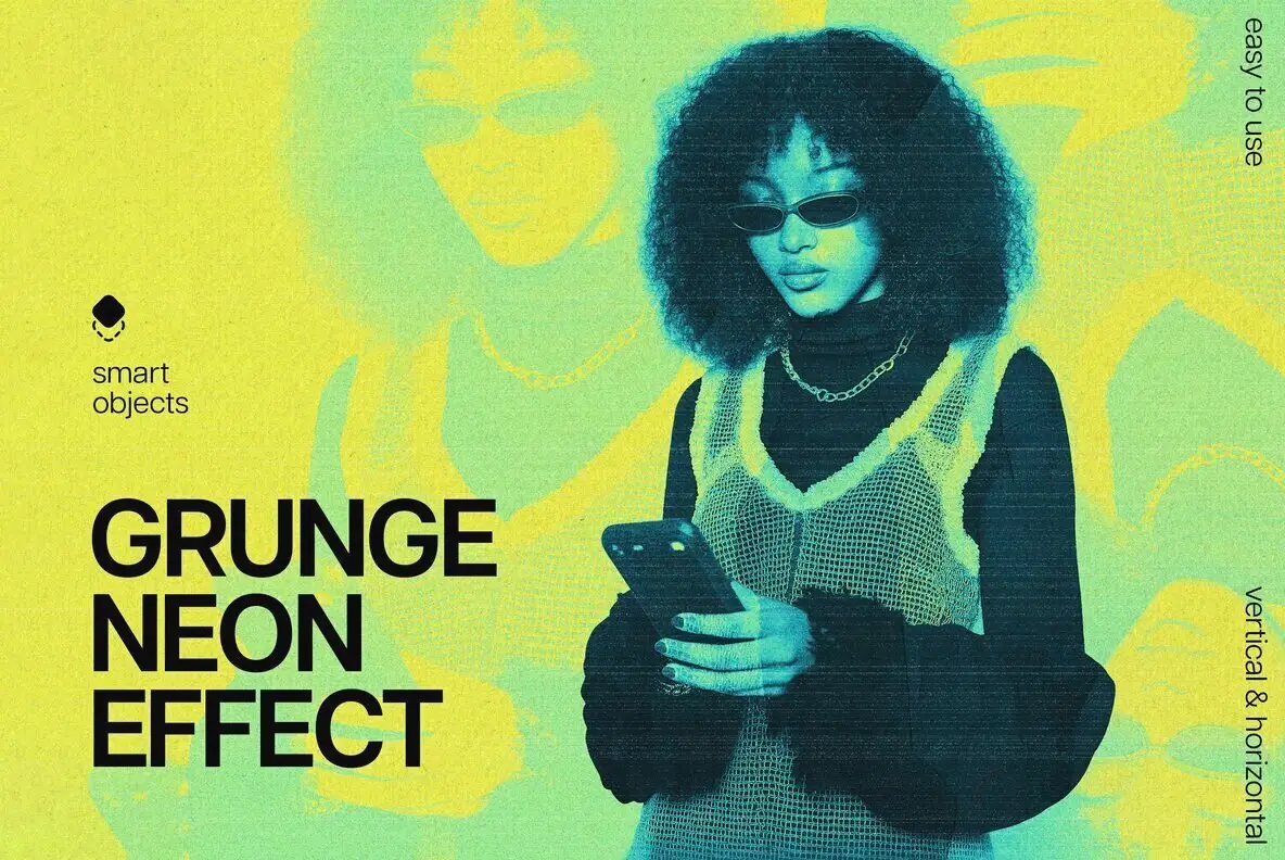Grunge Neon Photo Effect