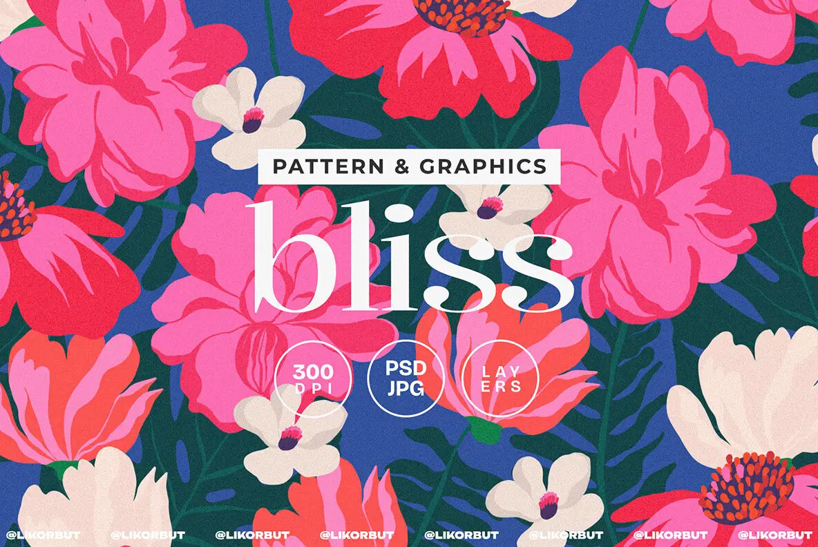 Bliss Bold Bloom Naive Floral Pattern