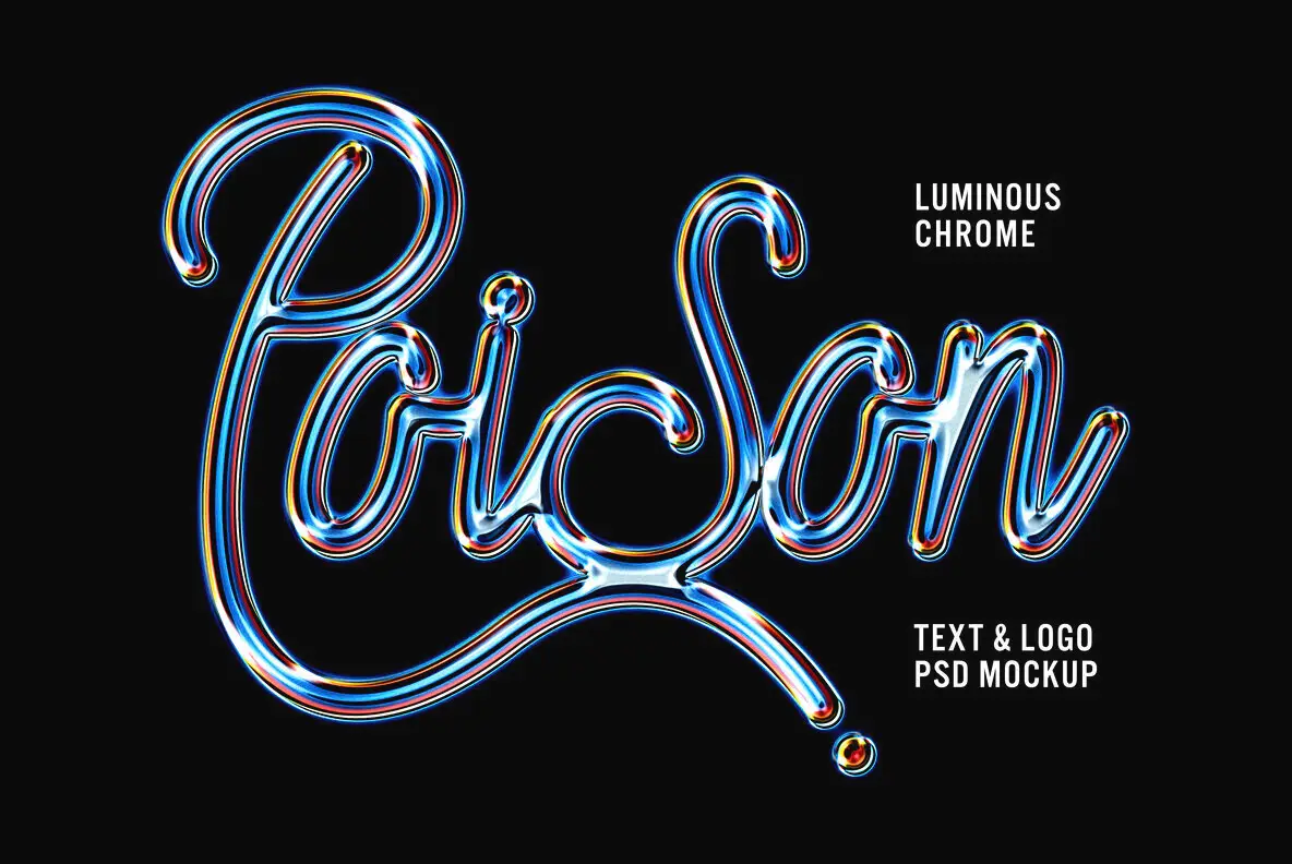 Luminous Chrome Text and Logo Effect