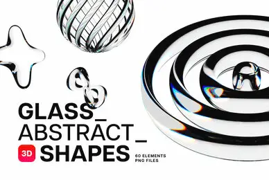 3D Glass Abstract Shapes