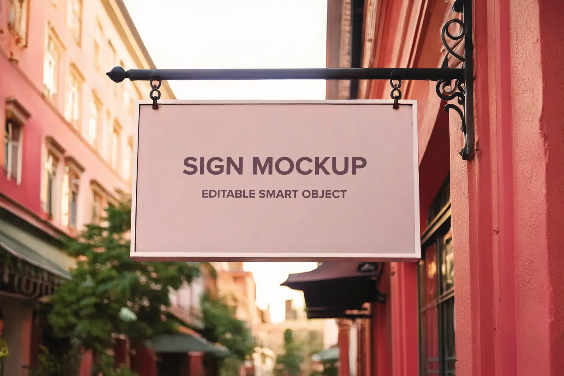 Rectangular Shop Sign Mockup