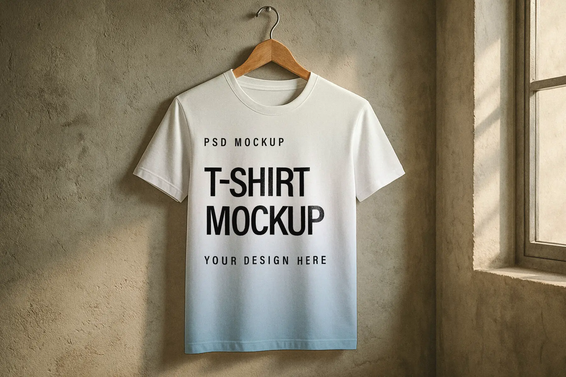 T-Shirt Against Concrete Wall Mockup