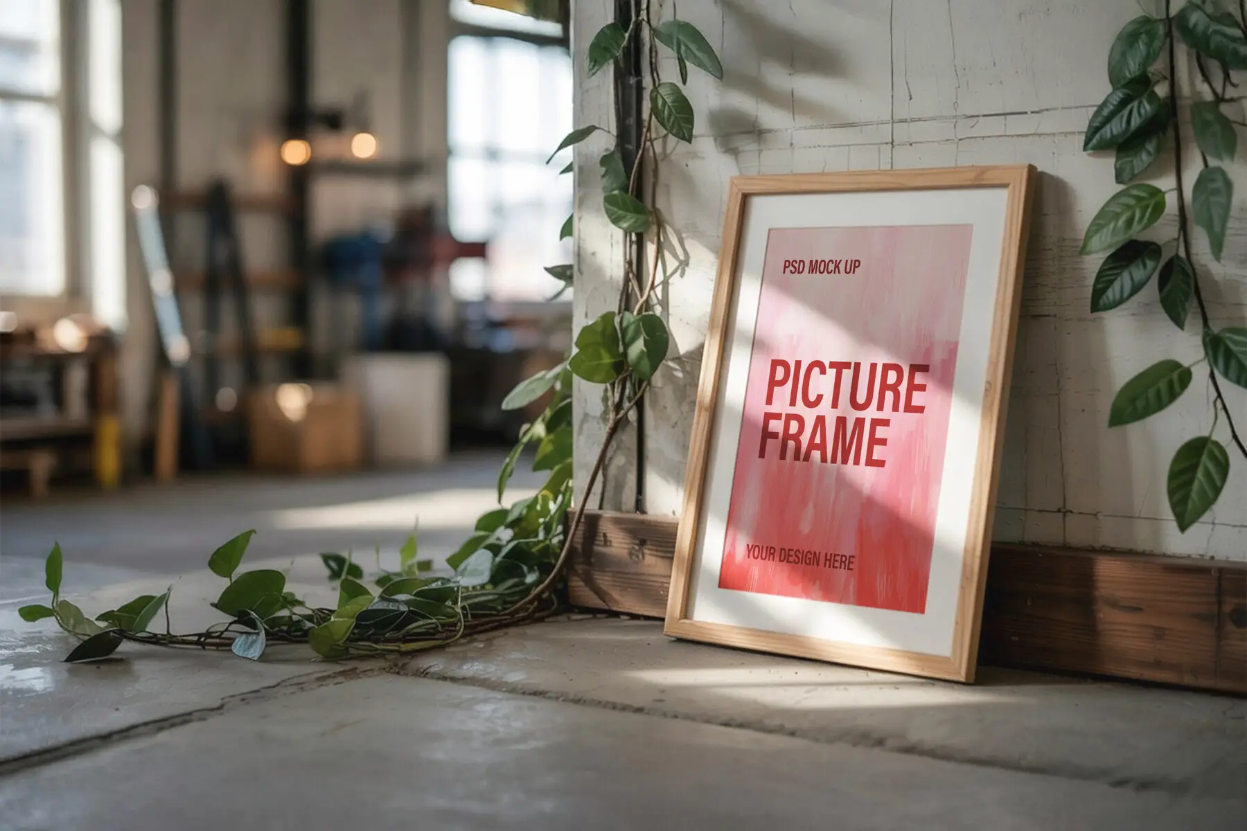 Picture Frame Mockup with Foliage