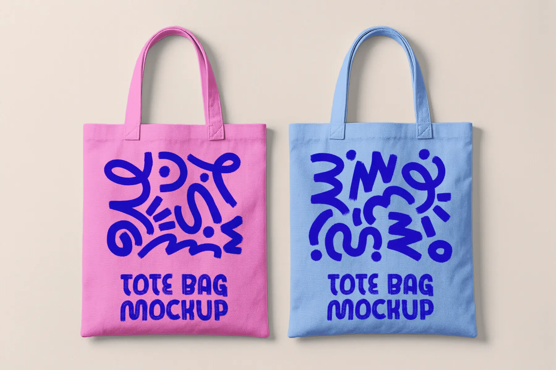 Set of 2 Tote Bags Mockup