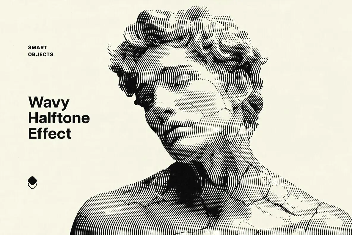 Wavy Halftone Photo Effect