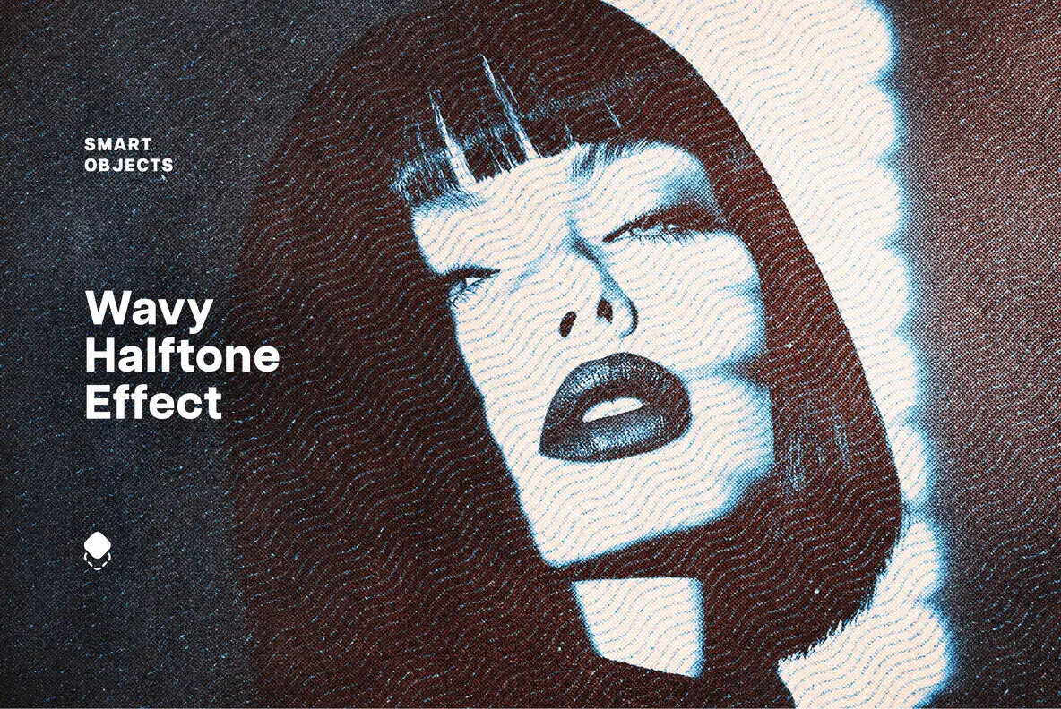 Wavy Halftone Photo Effect