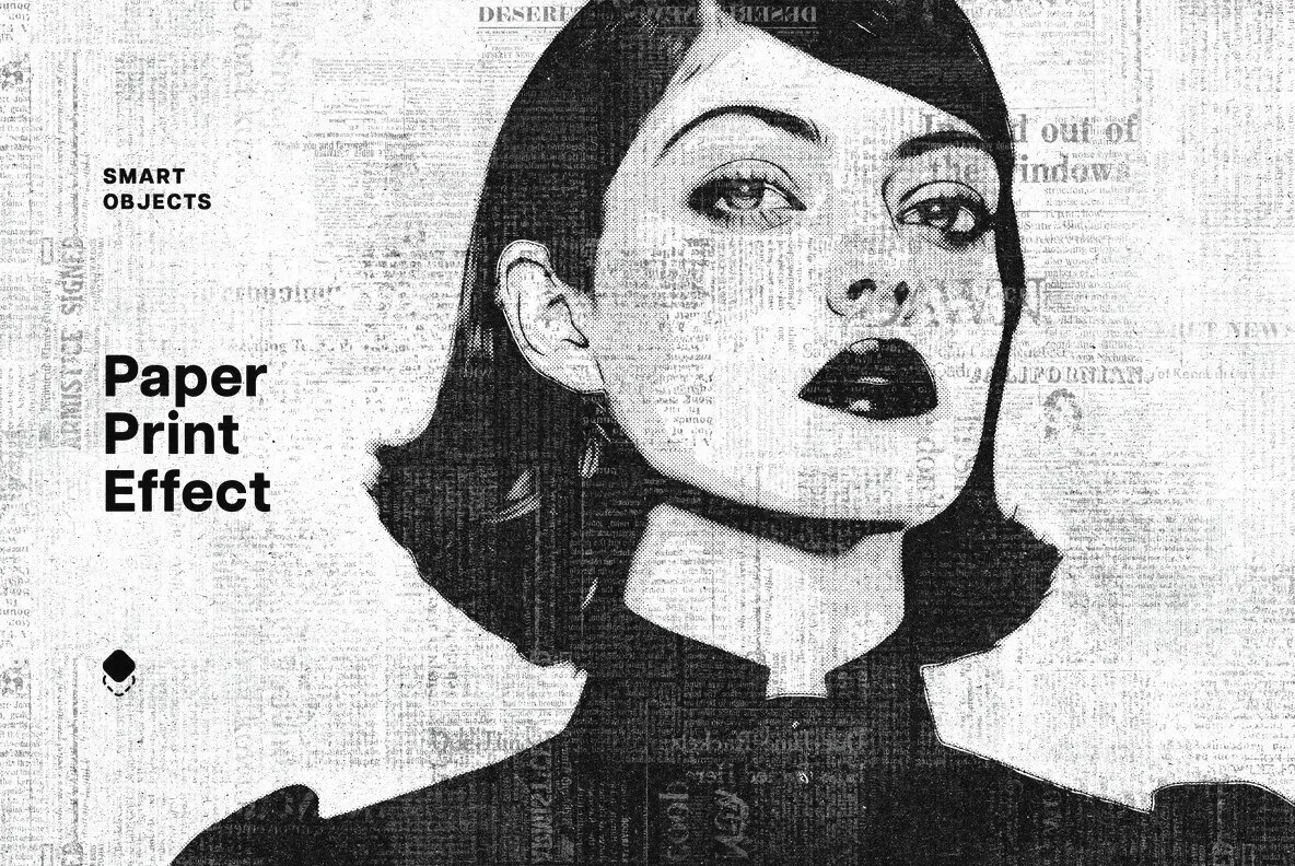 Newspaper Print Photo Effect