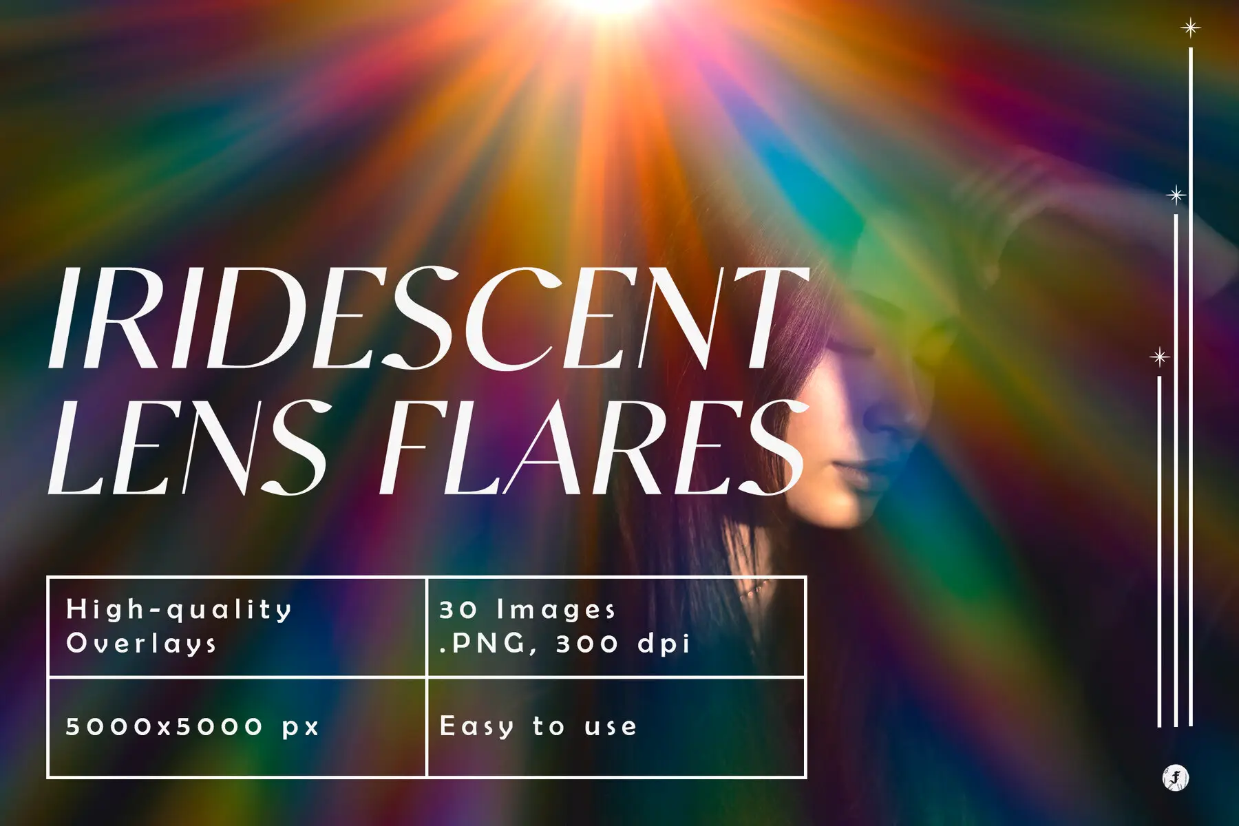 Iridescent Lens Flares Overlays