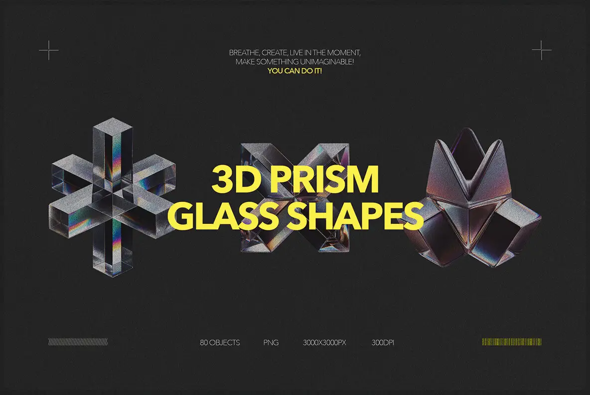 3D Prism Glass Shapes