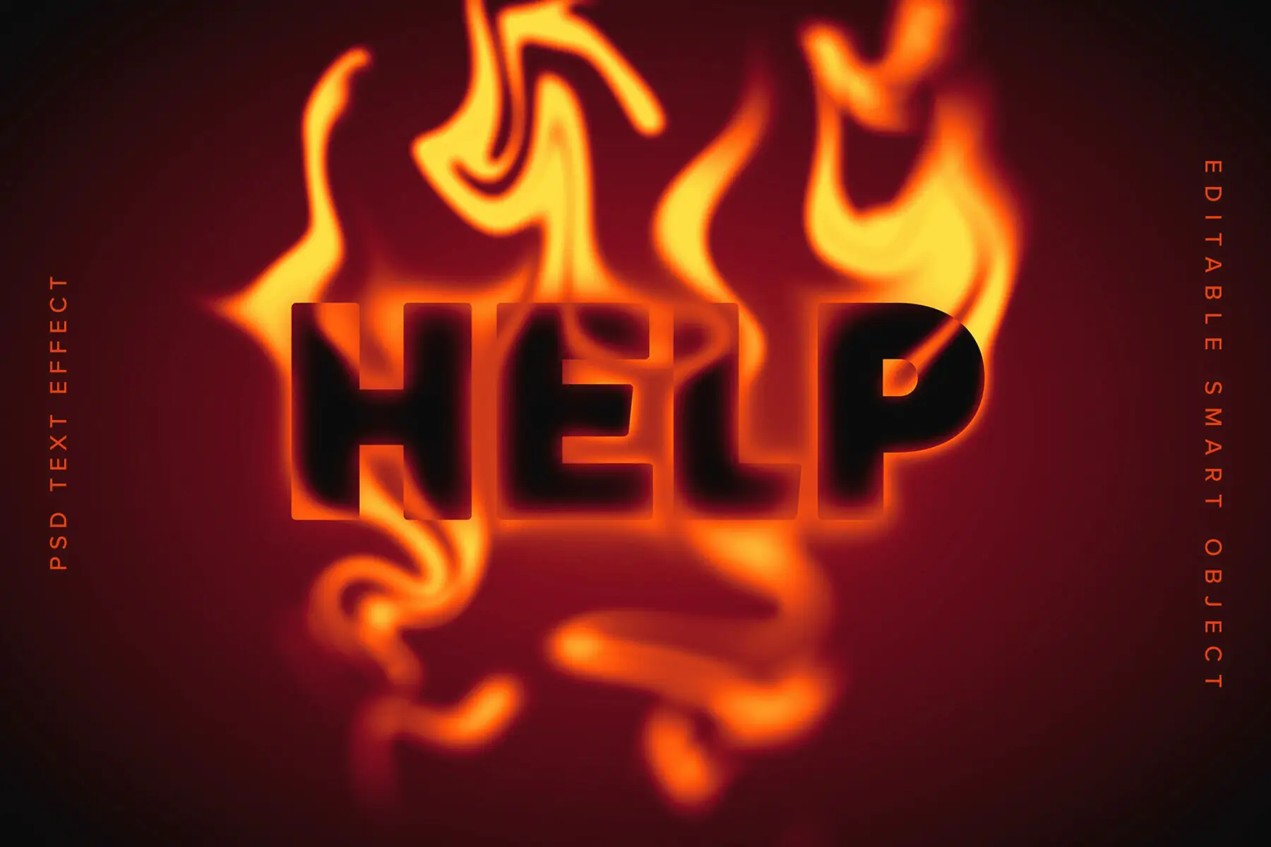 Flame Text Effect Mockup