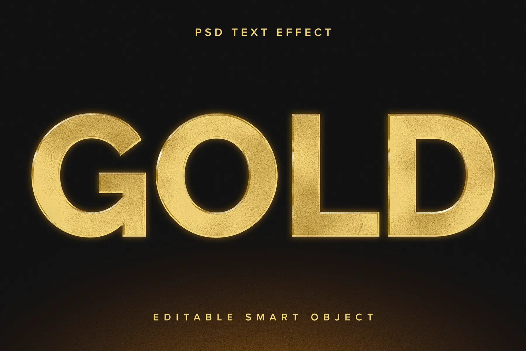 Textured Gold Text Effect Mockup